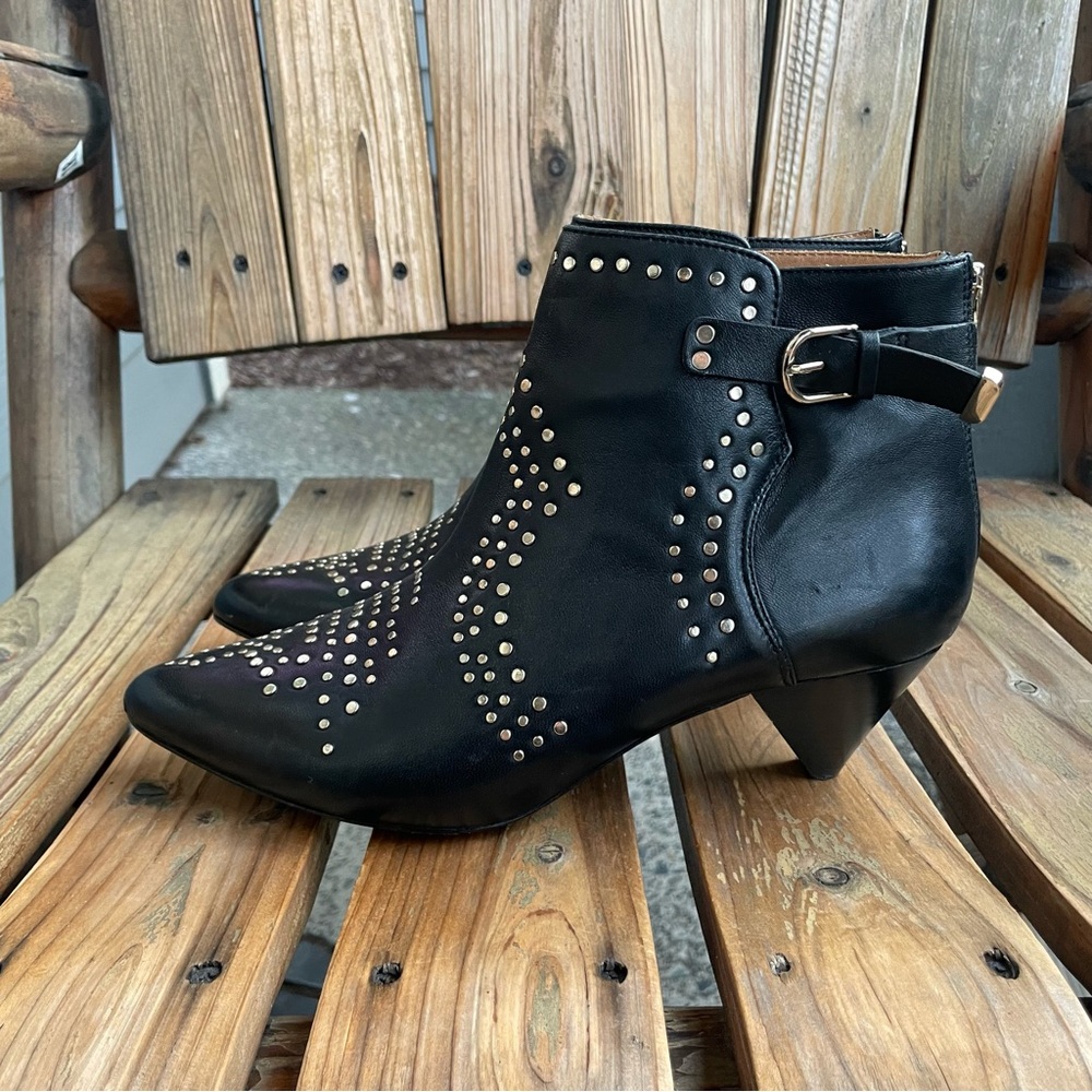 Joie Bickson Stud Black Leather Ankle Boot Women’s EUR 38.5